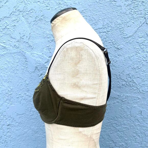 Vintage Banana Republic Bra Size 36B lingerie olive green - Picture 2 of 7